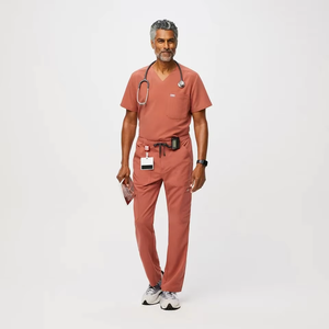 Azicon's Men's Cairo Cargo <b>Scrub</b> <b>Top</b> & Pants Customize Hospital Nurse Uniform V-Neck Doctor Nursing Workwear Medical <b>Scrub</b> Suit - Product Image 6
