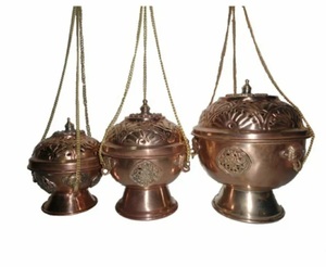 Porte-encens suspendu et brûleur de Dhoop Dani Loban et support de bougie chauffe-plat pour la décoration de la maison, le yoga et la méditation Dhoop - Product Image 3