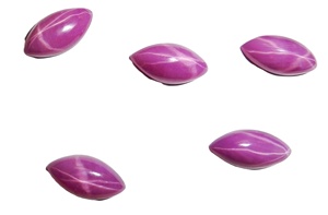 Rubis Étoilé Rose Taille Marquise 5x10 mm 2 Carats Créé en Laboratoire Poli Opaque Cabochon avec Effet Étoile à 6 Branches pour la Fabrication de Bijoux - Product Image 6