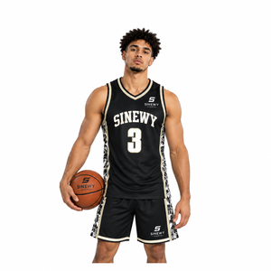 Maillot de basket-ball pour homme SINEWY, numéro 3 Iverson, sublimé, col en V, sans manches, respirant, évacuant l'humidité, personnalisé en polyester - Product Image 4