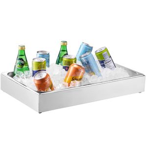 Contenitore Espositore per Alimenti da Banco in Acciaio Inox 1x1, Dispenser per Condimenti e Vassoio per Buffet - Product Image 2