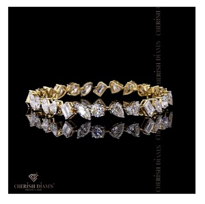 Pulsera de tenis de oro de 18k con diamantes cultivados en laboratorio, multiforma, 16.94 CT, certificado IGI, claridad VVS, para mujer, a la moda, venta al por mayor, exportación - Product Image 1