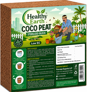 Bloque de Fibra de Coco Esterilizada Healthy Earth, Bajo en EC, para Cultivo de Semillas, Mezcla para Macetas e Hidroponía - Product Image 1