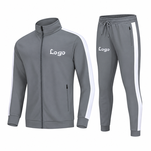 Conjunto Deportivo para Hombre, Chaqueta y Pantalones con Cierre Completo, Color Negro con Franjas Laterales Blancas, Estilo Deportivo, Ropa Casual de Otoño - Product Image 2