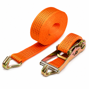 Sangle à cliquet en polyester jaune 50 mm, robuste et personnalisable, résistante à l'abrasion, avec double J-H, capacité de charge 5000 kg - Product Image 1