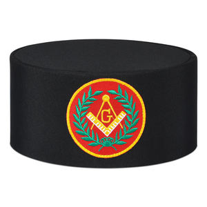 Gorra de la Comandancia de los Caballeros Templarios, Regalia Masónica, 100% Algodón, Ajustable, Bordado a Mano en Negro, Personalizada - Product Image 1
