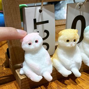 ของเล่นบีบรูปแมวน่ารัก ทำจากวัสดุ TPR ของเล่นเสริมพัฒนาการประสาทสัมผัส บรรเทาความเครียด ช่วยผ่อนคลายความวิตกกังวล ดีไซน์สำหรับนั่ง ของเล่นบีบสควิชชี่ - Product Image 1