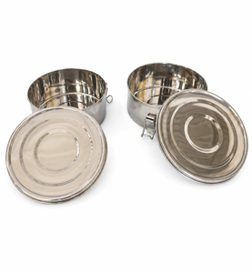 Dheer International - Molde para Flan de Acero Inoxidable de Grado Alimenticio 202, Color Gris Tiffin, con Tapa de Clip para Viaje, Venta al por Mayor - Product Image 1