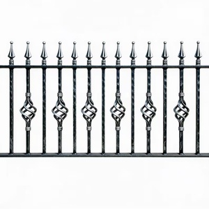 Panel de cerca clásico de hierro con diseños decorativos; resistente al óxido, fácil de montar y galvanizado para uso en exteriores. - Product Image 1