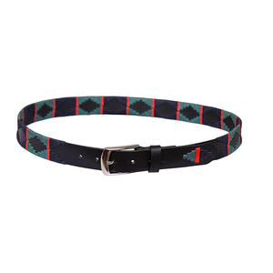 Handmade Premium Leather Polo Belt Traditional Hand-Stitched Pampa Diamond Embroidered Belt Luxury Equestrian Style Casual Wear - Product Image 6