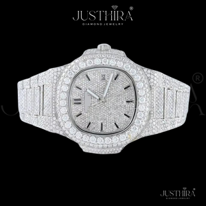 Montre en quartz de luxe de qualité supérieure avec diamants Moissanite, bracelet élégant pour femme, cadran en cristal, montre-bracelet cadeau disponible à bon prix - Product Image 2