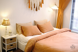 Beige Cotton Washed Bedding Set Supplier 100% Natural Cotton Skin-Friendly 3 PCS Set include 2 Pillow Cover Elastic <b>Bed</b> <b>Sheet</b> - Product Image 1