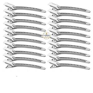 20 Pinzas de Pelo Metálicas Tipo Cocodrilo con Orificios, Resistentes, Plateadas, para Estilismo en Salón, para Mujeres - Product Image 4