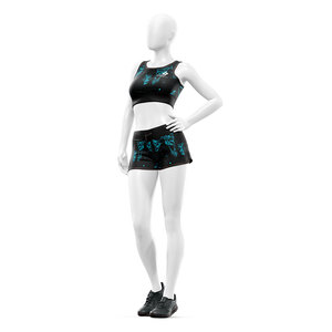 Women's Custom Fitness Outfit 2 Piece Sports Bra <b>Top</b> <b>and</b> <b>Shorts</b> Quick Dry Yoga Gym Training Activewear <b>Set</b> - Product Image 2