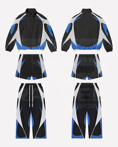 Men's Sporty Tracksuit <b>Set</b> 100% Nylon Quick Dry Summer Jacket Shorts Pants Regular Fit Adult Wear Sublimation Print Spring - Product Image 6