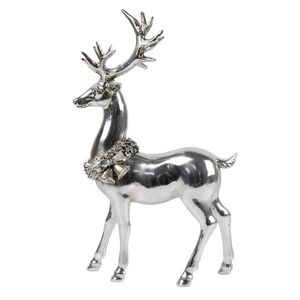 Adorno Navideño de Metal Plateado con Forma de Ciervo, Hecho a Mano, Estilo Clásico - Product Image 1
