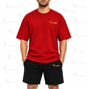 Factory Wholesale Men's <b>Summer</b> Casual Sports Outerwear Set Breathable Crew Neck <b>Shirts</b> & Shorts Printed Pattern 2 Pieces - Product Image 3