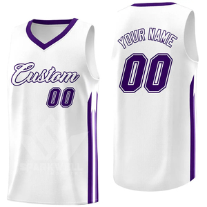Camiseta de Baloncesto Blanca Personalizada, Cuello en V, Sin Mangas, Impresión Sublimada, Absorbe la Humedad, Unisex para Adultos, Logotipo Frontal - Product Image 3