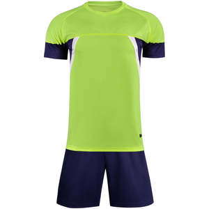 Ensemble de maillot et short de football jaune et bleu pour homme, respirant, en polyester, uniforme de sport pour adulte - Product Image 5