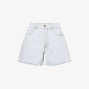 High Quality Canvas Denim Shorts Fashion High Waist Blue <b>Jeans</b> Casual Pants Elastic Waist <b>Drawstring</b> <b>Men</b> Denim Quick Dry - Product Image 1