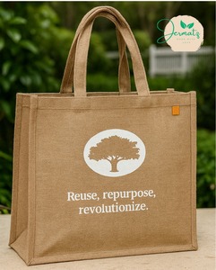 Pattern Type New Solid Jute Nature Color Wholesale Bangladesh Manufacturer New Arrival Customized 100% Nature Jute Shopping <b>Bag</b> - Product Image 2