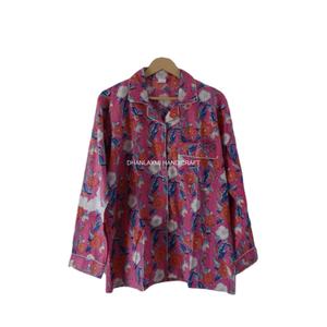 ใหม่อินเดียพิมพ์ดอกไม้ผ้าฝ้าย100% อินทรีย์คืนชุดกลางคืนสวมใส่ชุดนอนชุดขายส่งชุดนอนสวมใส่ที่บ้าน - Product Image 2