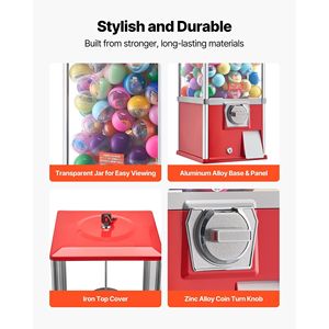 21-Inch Gumball Machine 25-Cent <b>Candy</b> Vending Dispenser for Shopping Malls & Supermarkets for AMU - Product Image 4