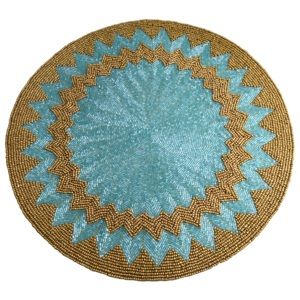 Colored Combo Placemat With Beads Design <b>Round</b> <b>Mats</b> For Home Decor Tableware Dinning Table Party and Wedding Design Pads - Product Image 1