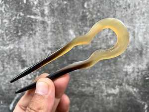 Buffalo Horn Handmade Eco-Friendly Animal <b>Hair</b> <b>Pin</b> Irregular Shape Polished Antique Imitation Art Collectible Durable - Product Image 1