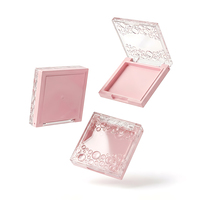 Palette de fards à paupières et de blush personnalisée avec étiquette privée, couvercle transparent carré, couleur personnalisée, plastique AB pour cosmétiques portables