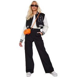 เสื้อแจ็คเก็ตวาร์ซิตี้สไตล์ยุโรปสำหรับผู้หญิง แฟชั่นทันสมัย ผ้าฝ้ายเนื้อนุ่ม ระบายอากาศได้ดี ซิป คอตั้ง แขนยาว สีพื้น - Product Image 5