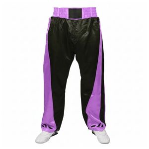 Pantalon d'entraînement MMA avec panneaux latéraux rouges, équipement de kickboxing, bas de tenue professionnel en satin durable pour arts martiaux - Product Image 4