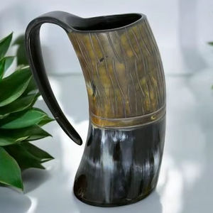 Mug en corne écologique fait main, poli, en matériau organique, à thème animalier, taille personnalisée pour la restauration historique, les cadeaux et le marché d'exportation - Product Image 5