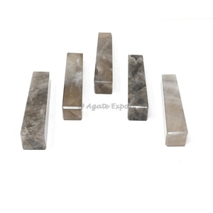 Piedra preciosa natural de alta calidad Torre de punto de cuarzo ahumado Mayorista Obeliscos de piedra de cristal para regalo de decoración a granel - Product Image 1