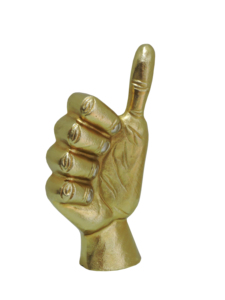 Escultura Decorativa de Mano en Aluminio Dorado, Estatua Moderna de Dedo Levantado, Figura Metálica para Decoración de Escritorio, Hogar u Oficina - Product Image 4