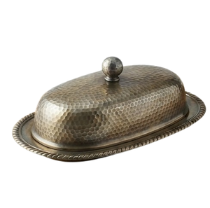 Beurrier avec couvercle, design vintage poli fait main, pour la cuisine et les fêtes, en métal, pour la conservation de la fraîcheur - Product Image 4