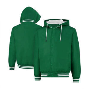 Custom Hooded Varsity <b>Jacket</b> Men Wholesale Baseball <b>Jacket</b> OEM Streetwear Men's Hooded Varsity Bomber <b>Jacket</b> - Product Image 1