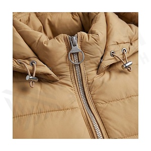 Hooded Quilted Waterproof <b>Bubble</b> Jacket Black Full Sleeve Winter Windproof Cotton Shell Knitted Fabric Polyester Filling Stand - Product Image 4