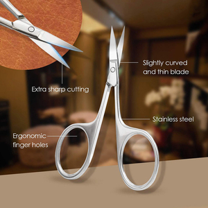 Ciseaux à cuticules droits professionnels de haute qualité pour la beauté des sourcils, sac de manucure, cadeau, acier inoxydable argenté, logo, style ongles - Product Image 6