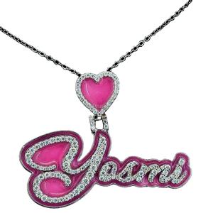Personalizado Hip Hop Real S925 colgante de plata VVS D Moissanite diamante Color Rosa esmalte noche brillo letra colgante - Product Image 1