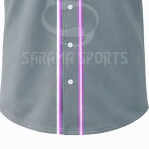 ชุดยูนิฟอร์มเบสบอลและซอฟต์บอลแขนสั้นสำหรับผู้ชาย ขายส่ง พร้อมสกรีนโลโก้ ชื่อทีม และหมายเลขตามสั่ง - Product Image 5