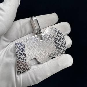 Colgante Personalizado Premium con Nombre, Moissanita VVS de Corte Brillante, Plata de Ley 925, Estilo Hip Hop, Letra/Logotipo, Collar Bling con Dije - Product Image 6