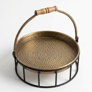 Panier à chaussures en fil métallique fait main 28 cm Laiton & Noir Décoration Maison/Hôtel Mariage - Product Image 3