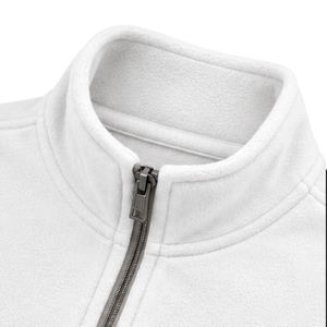 Half Zip Micro <b>Fleeces</b> <b>White</b> Textured <b>Fleece</b> Pullover Long Sleeves Stand Collar Casual Sweatshirt Wholesale Apparel for <b>Men</b> Tops - Product Image 3