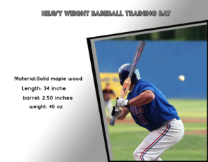32" / 39 oz Grey Heavy Weight Two Handed <b>Baseball</b> & Softball <b>bat</b> with Maple Wood for to Improve Strength BY NAQQASH SPORTS - Product Image 3