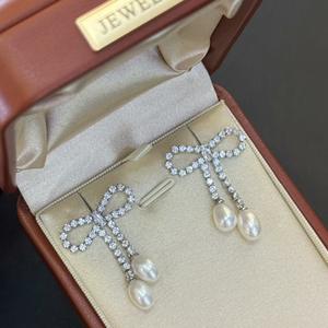 Pendientes Colgantes de Moda Coreana Delicados y Versátiles, con Borla, Lazo y Perla Frescos y Dulces para Mujer - Product Image 5