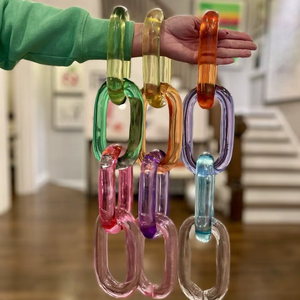 Décoration murale en résine transparente multicolore personnalisable, chaîne de maillons en acrylique, décoration suspendue pour l'intérieur, salon, décoration murale. - Product Image 1