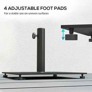 Base per Ombrellone da Giardino Quadrata Rinforzata 29 Libbre, Supporto in Metallo con Piedini Regolabili, per Ombrelloni da 3m - Product Image 6