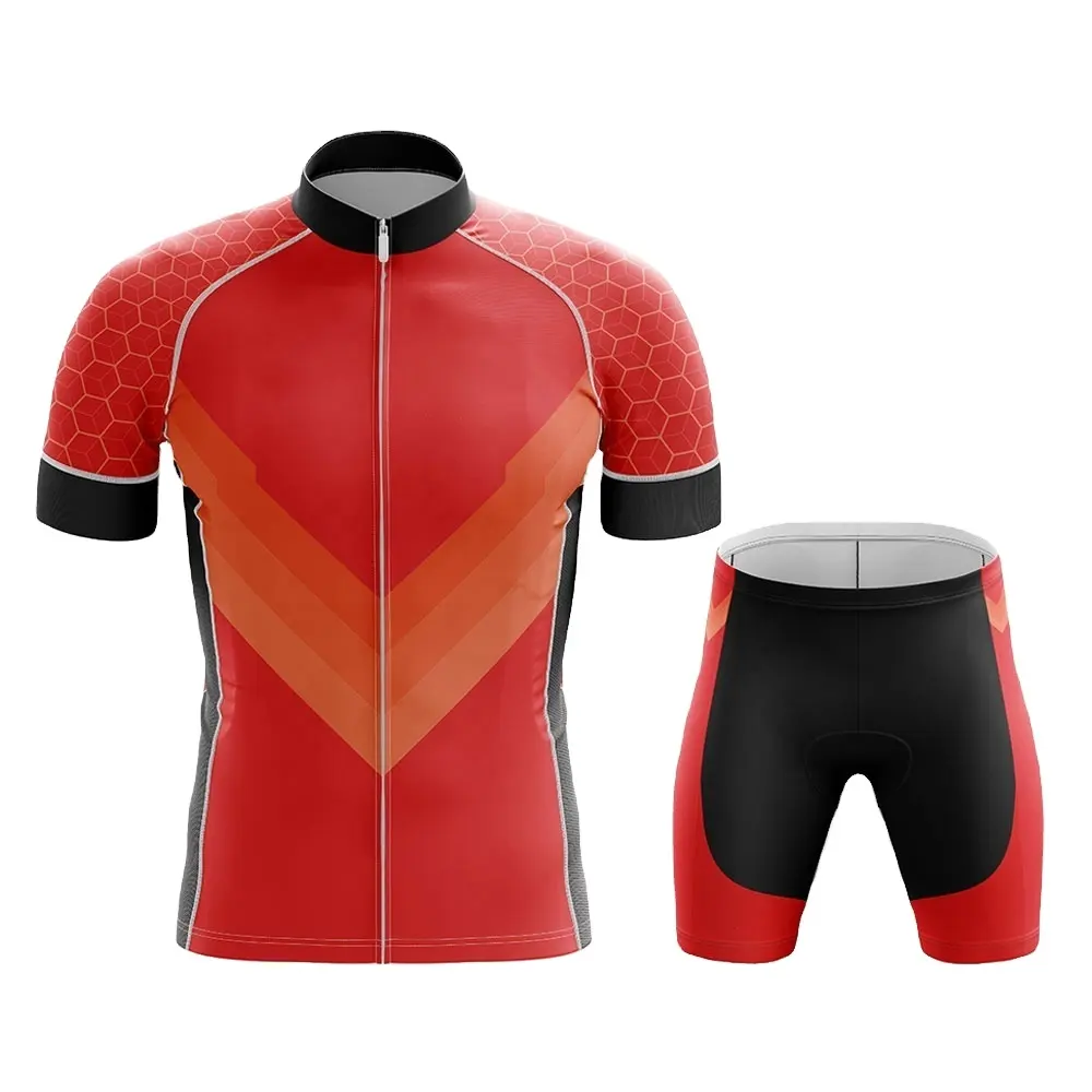 Diseño sublimado personalizado transpirable ciclismo Jersey y babero conjunto corto sublimación cantidad camisas Unisex personalizado Anti estilo