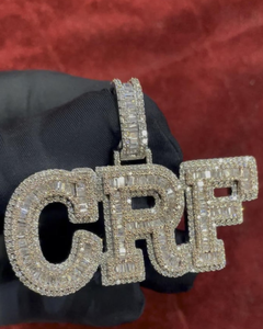 Colgante de Lujo de Plata 925 con Moissanita para Hombre, Diseño HipHop Personalizado con Letras, Certificación GCI IDGL, Regalo de Moda para Él, Amuletos - Product Image 1